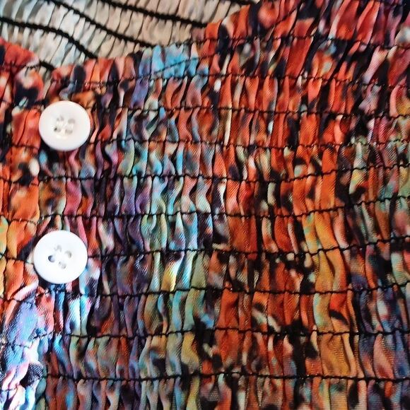 NWT Made With ❤️  Shirred Bodice . Bohemian,   Colorful, Watercolor - Picture 9 of 10